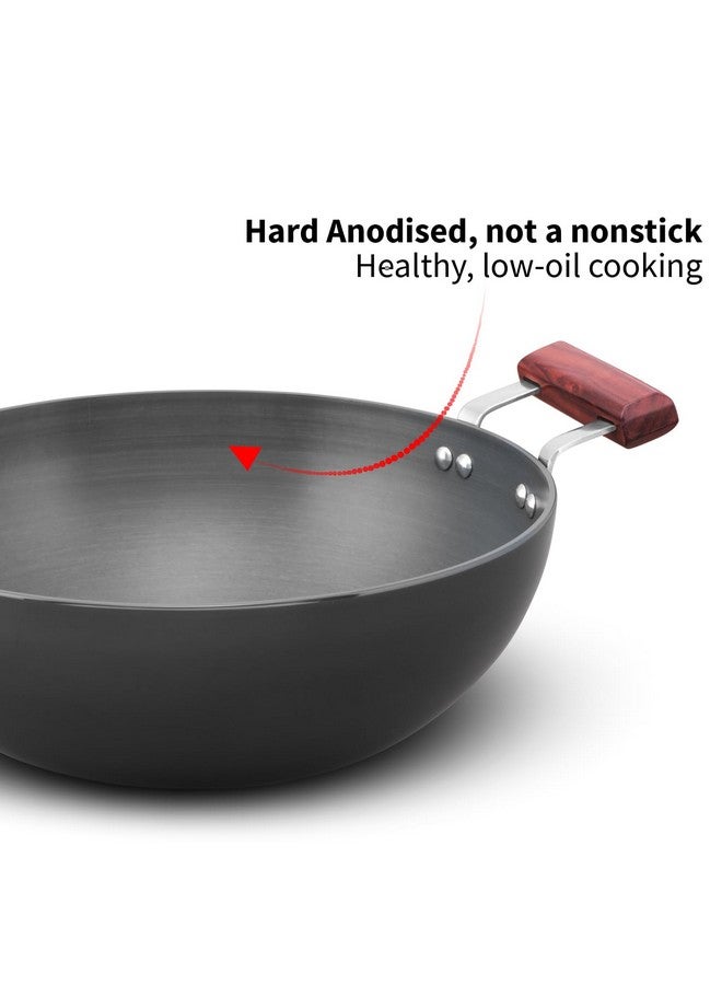 Hawkins Futura 5 Litre Deep Fry Pan, Induction Kadhai, Hard Anodised Kadai with Glass Lid, Black (IAK50G) - Image 1