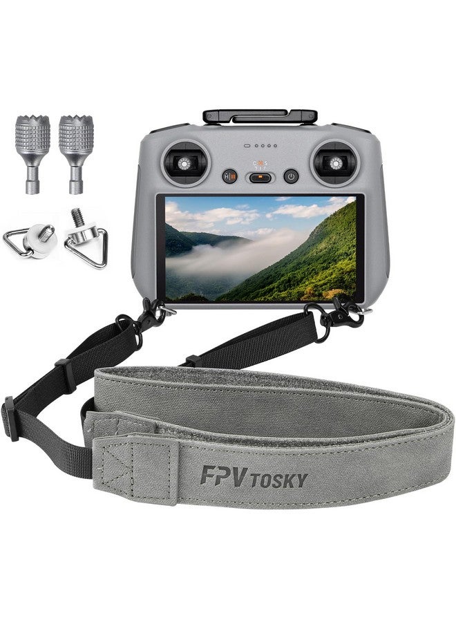 FPVtosky FPVtosky Neck Lanyard with Joystick for DJI RC/RC 2, PU Leather Shoulder Strap and 1 Pair of Rocker, Compatible with DJI Mini 4 Pro/Mini 3/ Mavic 3 Classic/Air 3 Remote Controller Accessories - Image 1