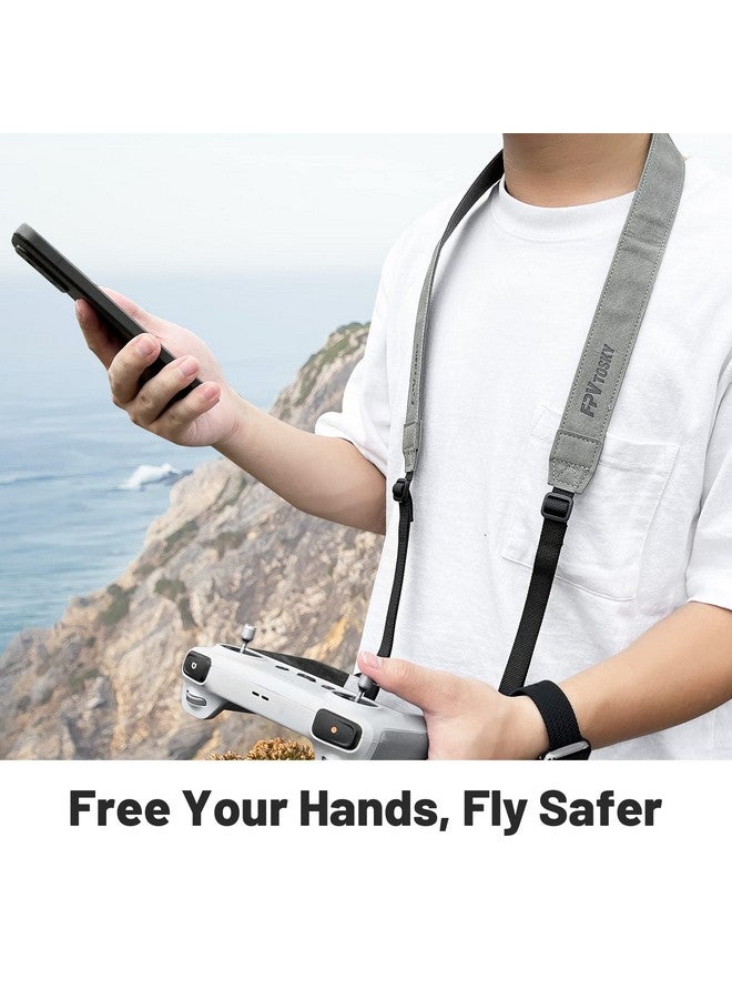FPVtosky FPVtosky Neck Lanyard with Joystick for DJI RC/RC 2, PU Leather Shoulder Strap and 1 Pair of Rocker, Compatible with DJI Mini 4 Pro/Mini 3/ Mavic 3 Classic/Air 3 Remote Controller Accessories - Image 2