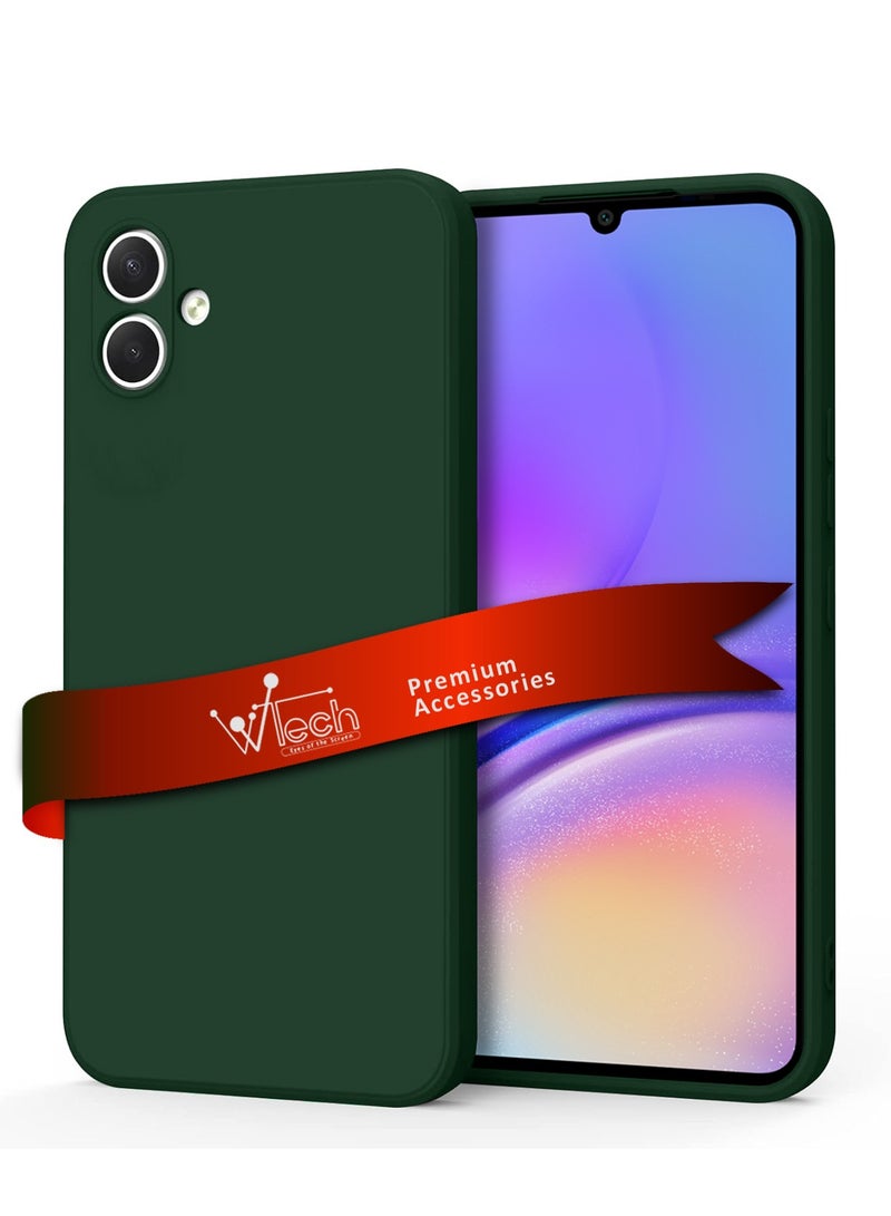 دبليو تيك غطاء حماية من السيليكون السائل الناعم لهاتف سامسونج جالاكسي A05 4G 2023 باللون الأخضر الداكن - Image 1
