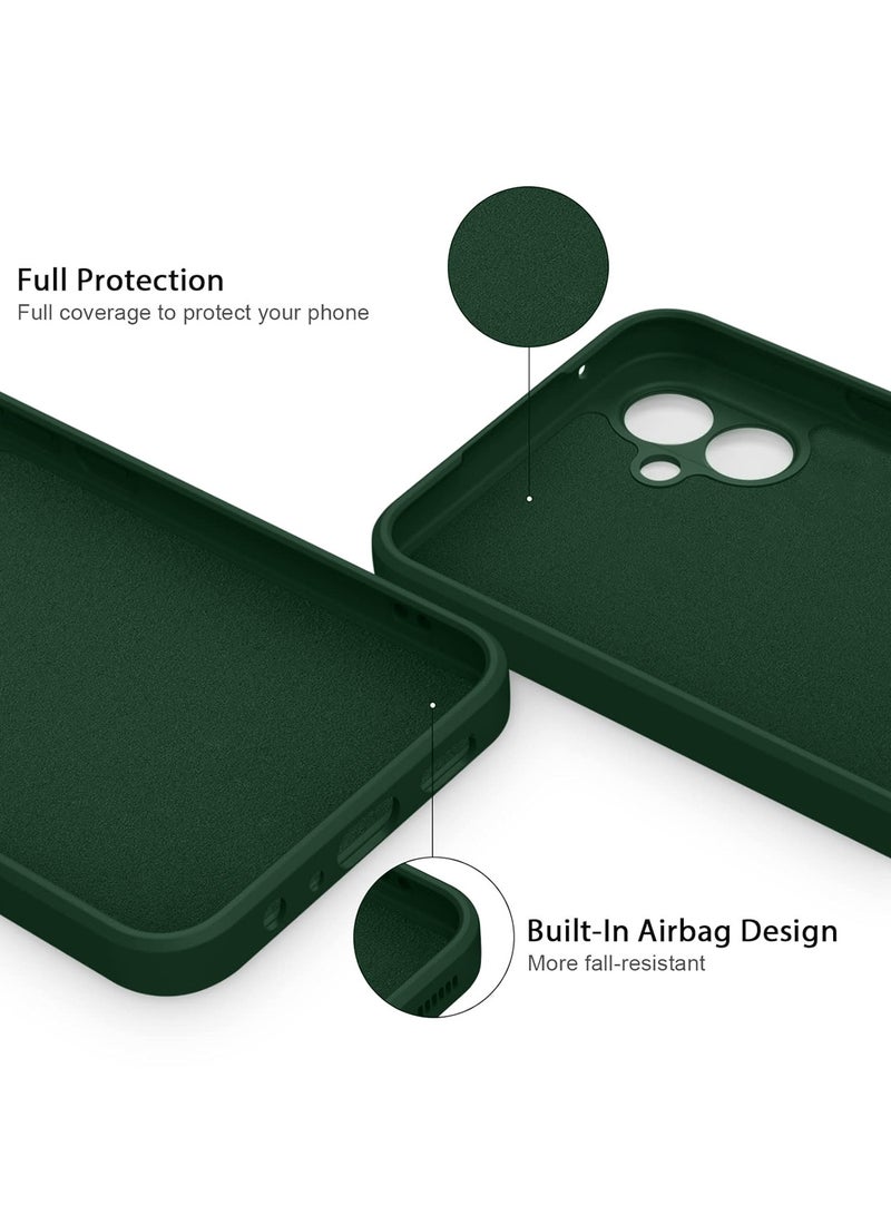 دبليو تيك غطاء حماية من السيليكون السائل الناعم لهاتف سامسونج جالاكسي A05 4G 2023 باللون الأخضر الداكن - Image 2