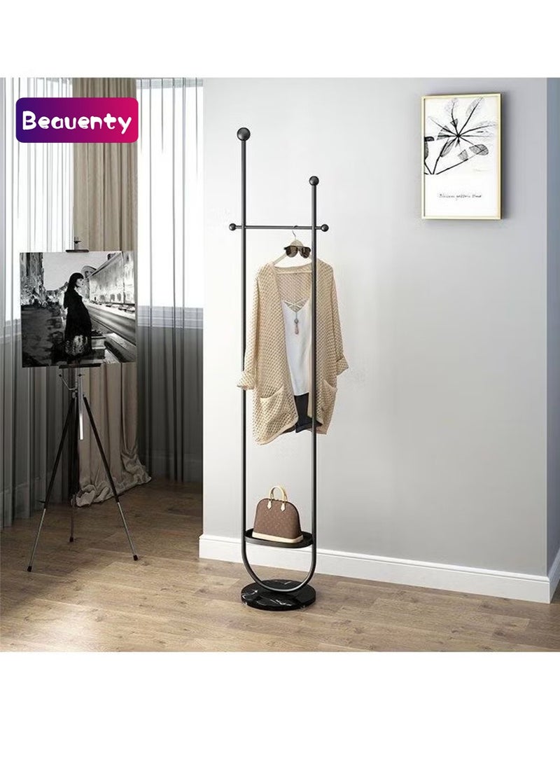 Beauenty Simple and Luxury Designer Clothing Hanger Clothes Nordic Floor Marble Metal Clothes Hanger Bag Holder - Image 1