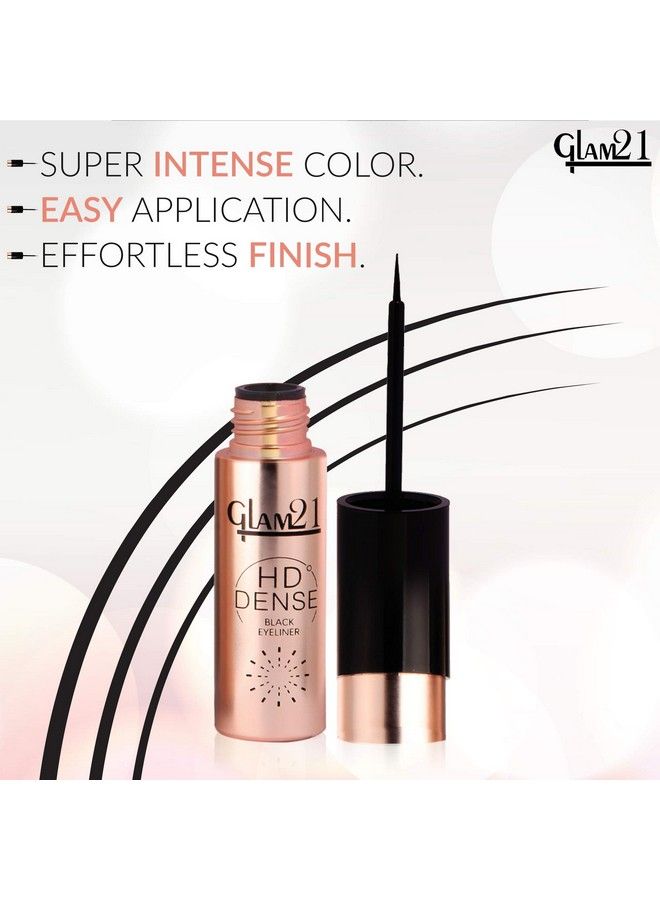 Glam 21 Glam21 Hd Dense Liquid Black Eyeliner;Ultra Precise Tip; Waterproof & Smudge Proof;Effortless And Fail Proof Application; Longlasting ;6Ml Black - Image 3