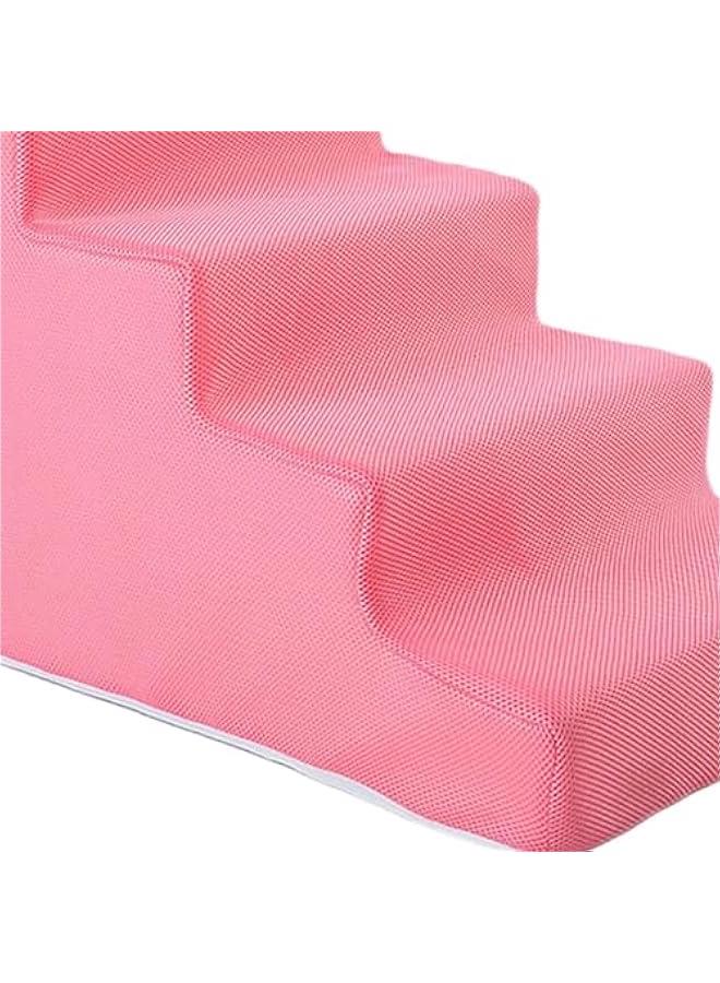 High Density Pet Steps Ladder, Balanced Pet Steps, Non Slip Pet Ladder, Cat Ramp for Car, High Beds, Sofa, Couch, Climbing, Pink 4 Steps - Image 3