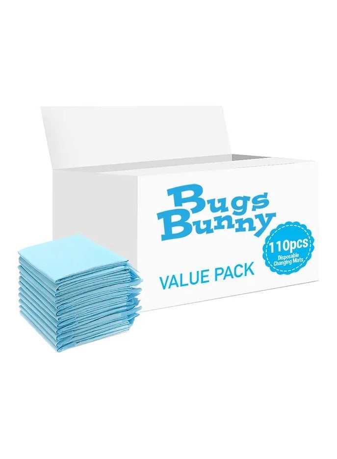 Bugs Bunny Disposable Changing Mats, 110 Counts, Soft Waterproof Mat, Portable Leak Proof Changing Mat, New Mom Leak-Proof Under pad, Mattress Table Protector Pad