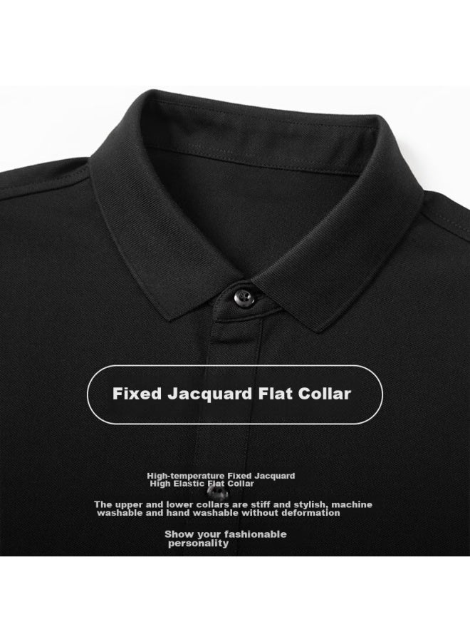 ASK Wandao Summer Business Casual Short-sleeve T-shirt, 2208 Black, 4XL - Image 5