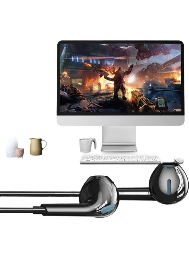 Witgoer [3-Meter Extended Cable] Computer Headphones, In-Ear Wired With Microphone, Desktop Dual-Port Plug With Microphone, Laptop Headset, Two-In Voice And E-Sports Gaming - Image 2