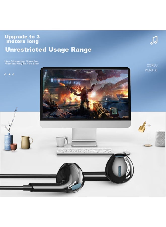 Witgoer Computer Headphones, In-ear Wired With Microphone, Desktop Dual-port Plug With Microphone, Laptop Headset, Two-in Voice And E-sports Gaming - Image 1