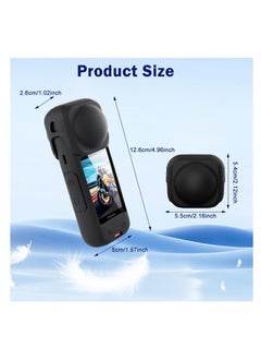 Generic Silicone Protective Case for Insta 360 X4 with Lens Cap - Insta 360 X4 Accessories for Full Protection, Easy Install Insta 360 X4 Lens Guard, Shockproof & Durable Insta 360 X4 Case (Black)  - Image 2