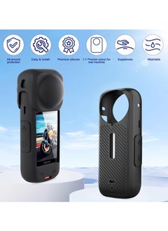 Generic Silicone Protective Case for Insta 360 X4 with Lens Cap - Insta 360 X4 Accessories for Full Protection, Easy Install Insta 360 X4 Lens Guard, Shockproof & Durable Insta 360 X4 Case (Black)  - Image 3