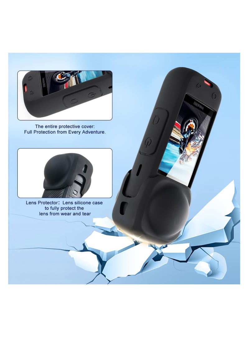 Silicone Protective Case for Insta 360 X4 with Lens Cap - Insta 360 X4 Accessories for Full Protection, Easy Install Insta 360 X4 Lens Guard, Shockproof & Durable Insta 360 X4 Case (Black)  - Image 4