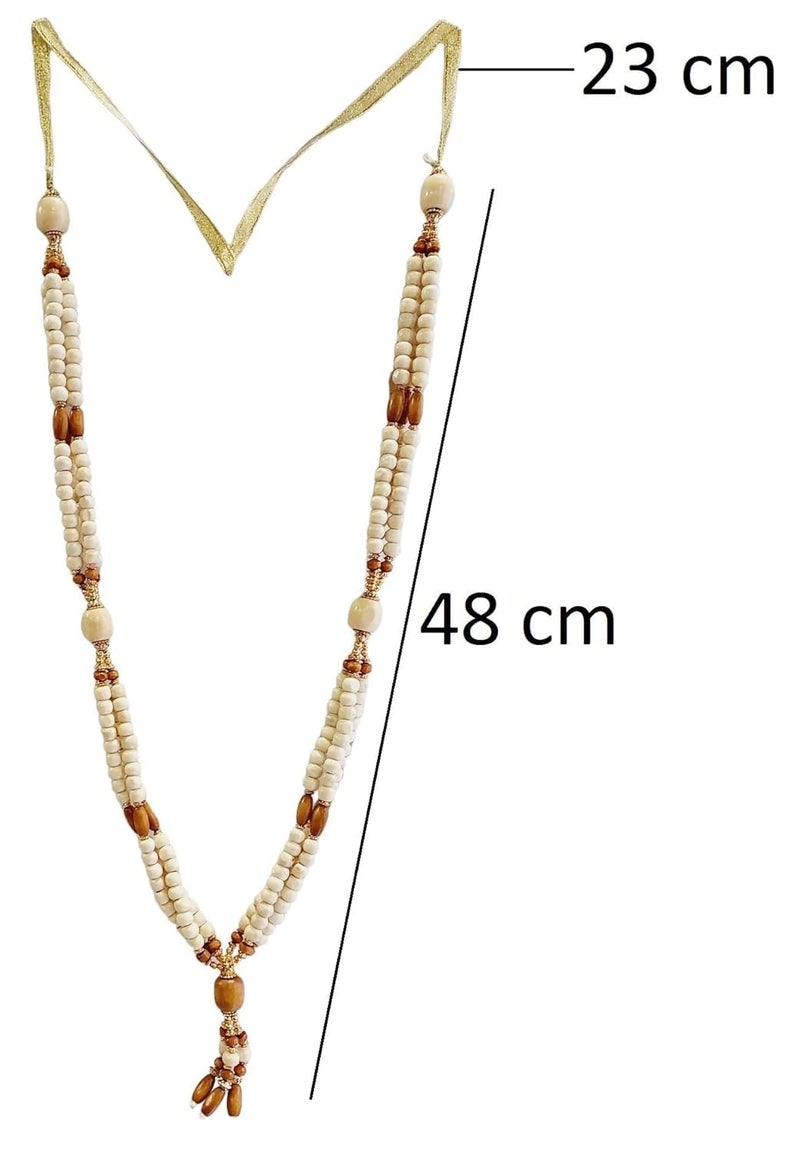 ARTISKRITI Unisex Chandan Scented Wooden Mala for Photo Frames and God Idols, Garland for Photos of Loved Ones, Traditional Mala for Ancestors and Pitra - Image 2