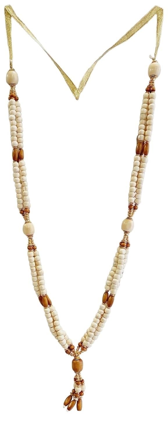 ARTISKRITI Unisex Chandan Scented Wooden Mala for Photo Frames and God Idols, Garland for Photos of Loved Ones, Traditional Mala for Ancestors and Pitra - Image 4