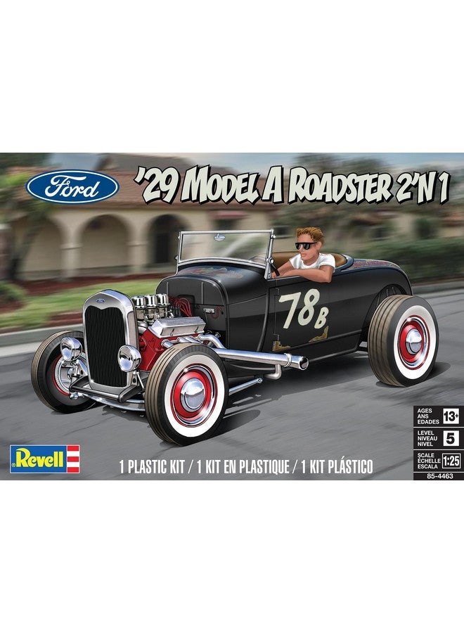 Revell Level 5 Model Kit 1929 Ford Model A Roadster 2-in-1 Kit 1/25 Scale Model - Image 2
