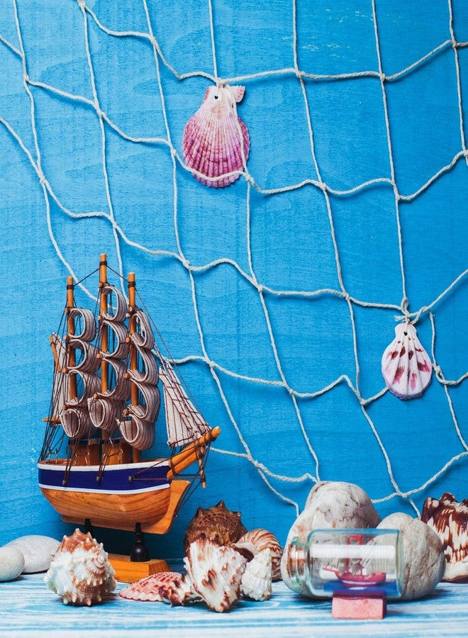 Aodaer 6 Pieces Natural Fishnet Decor Natural Color Cotton Netting Decorative Fish Netting for Mermaid Birthday Under The Sea Party Pirate Party Favor Baby Shark Birthday Decor - Image 3