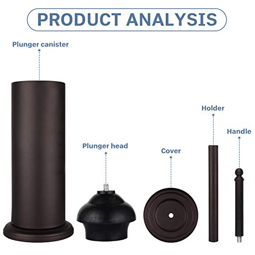 DOWRY Anti-Hand Off Bronze Toilet Plunger with Holder for Bathroom,Powerful Efficient Force Suction Cup,Heavy Duty, Deep Cleaning - Image 4