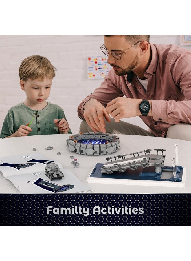 Vonado Stargateals Mirror Building Blocks Toy, SG Star Tunnel Ring Model with Battle Vehicle, Compatible with Lego Space Gate Sci-Fi Movie Replica, Gifts for Sci-Fi Movie Lovers, Boys and Girls 6+ (722Pcs)  - Image 2