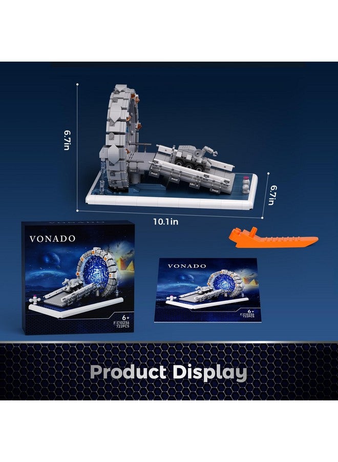 Vonado Stargateals Mirror Building Blocks Toy, SG Star Tunnel Ring Model with Battle Vehicle, Compatible with Lego Space Gate Sci-Fi Movie Replica, Gifts for Sci-Fi Movie Lovers, Boys and Girls 6+ (722Pcs)  - Image 3
