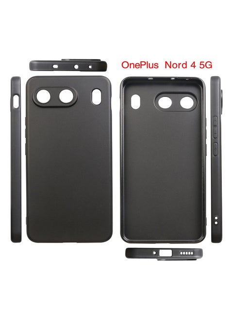 غطاء جراب مع حماية سيليكون سائل ناعم مضاد للخدش لهاتف ون بلس Nord4 5G أسود