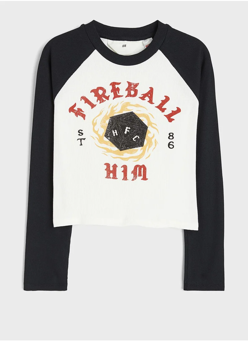اتش اند ام Kids Crew Neck Graphic Top