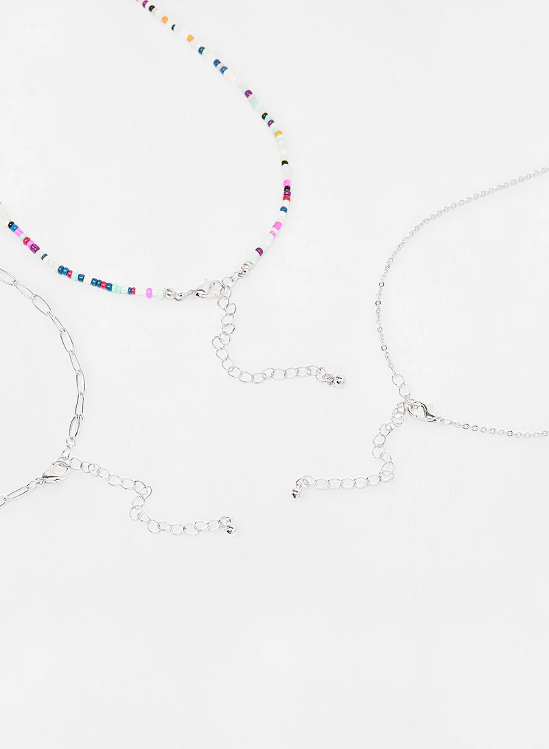 MANGO Textured Necklace (Pack of 3)