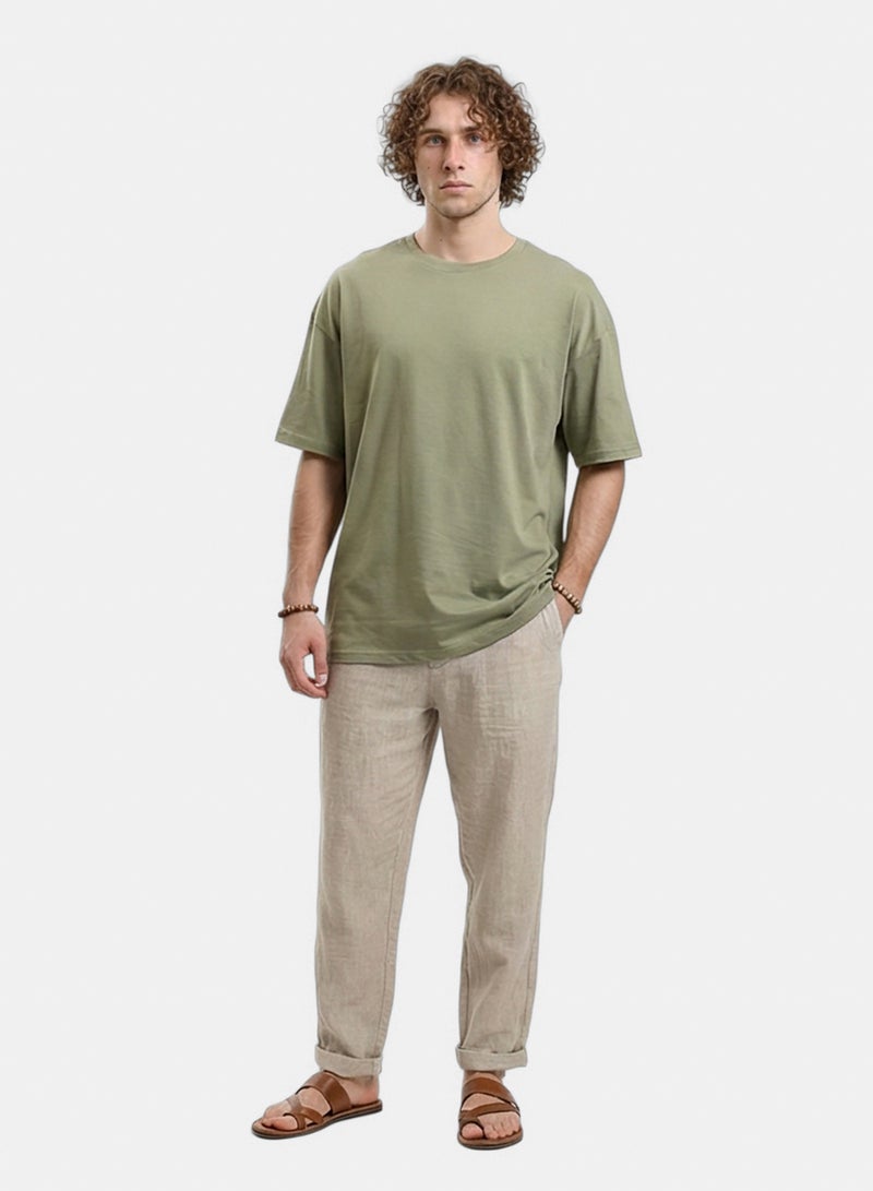 RAVIN Men Solid Crew Neck Relaxed Fit Tee - Image 1