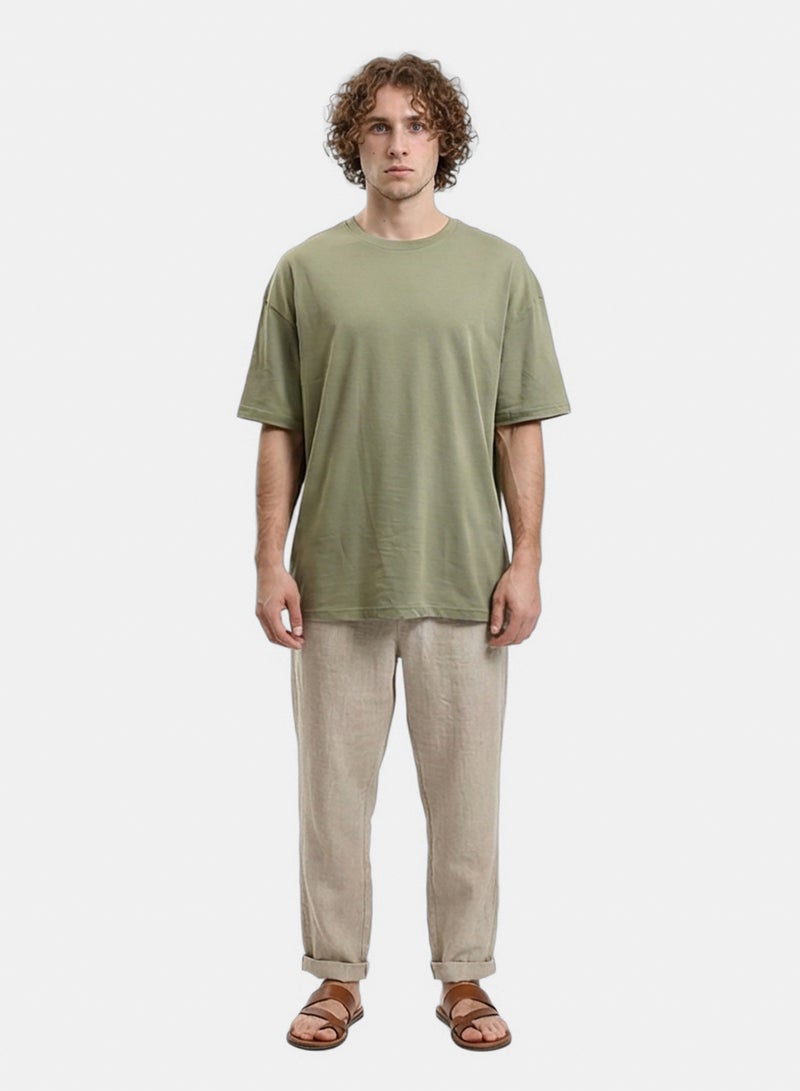 RAVIN Men Solid Crew Neck Relaxed Fit Tee - Image 2