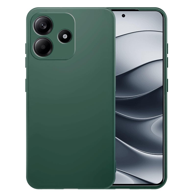 Maykela Silicone Cover Case Cover Compatible with Xiaomi Redmi Note 14 Thin with Camera Protection Soft Interior Slim Fit Flexible Phone Case for Xiaomi Redmi Note 14Green