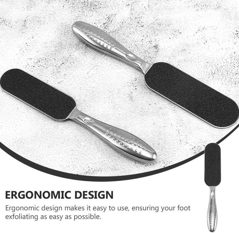 Stainless Steel Foot Scrubber Double-Sided Callus Exfoliator Large Foot File Pedicure Tool for Dead Skin Removal and Hard Skin Care Assorted Style Assorted Style - Image 3