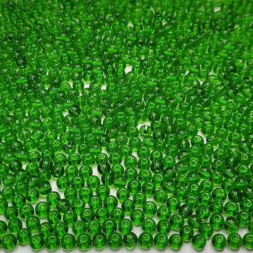 INDIKONB 4mm Transparent Glass Pearl Beads for Bracelet & Jewellery Making | Multicolour Moti Glass Beads Bulk Wholesale Pack (Green) - Image 1