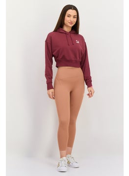 PUMA Women Sportswear Fit Embroidered Logo Long Sleeves Outdoor Sweatshirt, Maroon  - Image 2