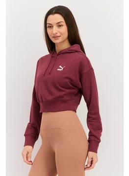 PUMA Women Sportswear Fit Embroidered Logo Long Sleeves Outdoor Sweatshirt, Maroon  - Image 4