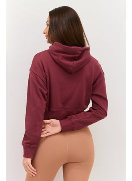PUMA Women Sportswear Fit Embroidered Logo Long Sleeves Outdoor Sweatshirt, Maroon  - Image 3
