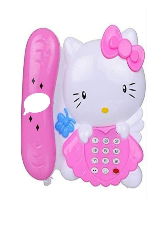 FULLFILLS Kitty Landline Musical PhoneToy 2PCS (1 PC Color - Pink + 1 PC Color - Sky Blue) - Image 2