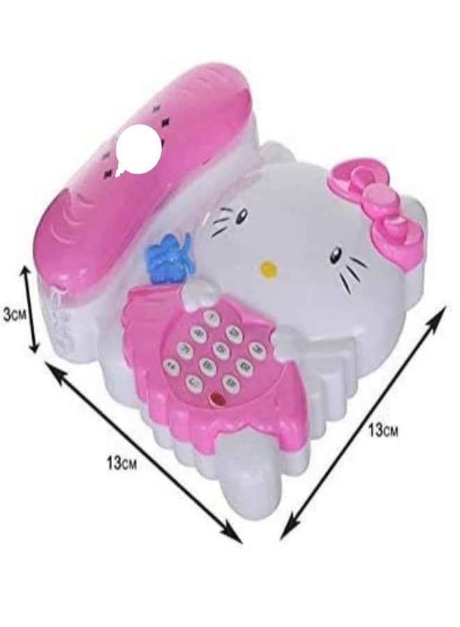 FULLFILLS Kitty Landline Musical PhoneToy 2PCS (1 PC Color - Pink + 1 PC Color - Sky Blue) - Image 4