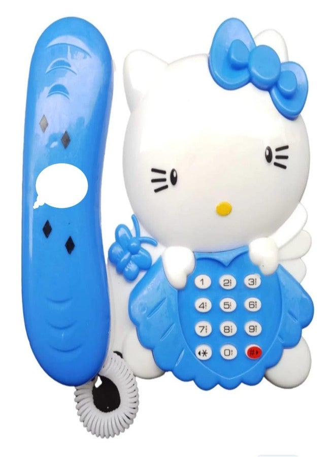 FULLFILLS Kitty Landline Musical PhoneToy 2PCS (1 PC Color - Pink + 1 PC Color - Sky Blue) - Image 3