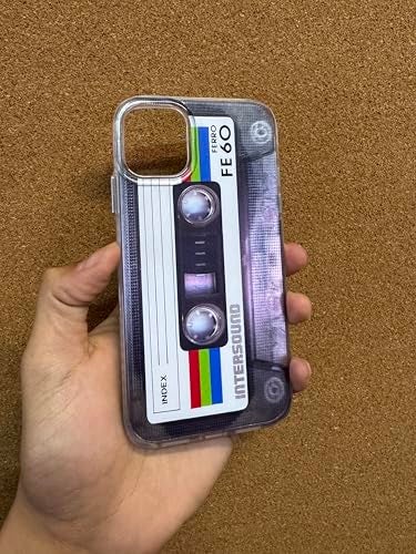 KIOMY 【Upgraded】 【3D Version】 Case for iPhone 14 and for iPhone 13, 3D Effect Silver with Cassette Tape Design, Music Classic Retro 80’s Type IMD Laser Shockproof Silicone Protective Phone Cover Cool - Image 5