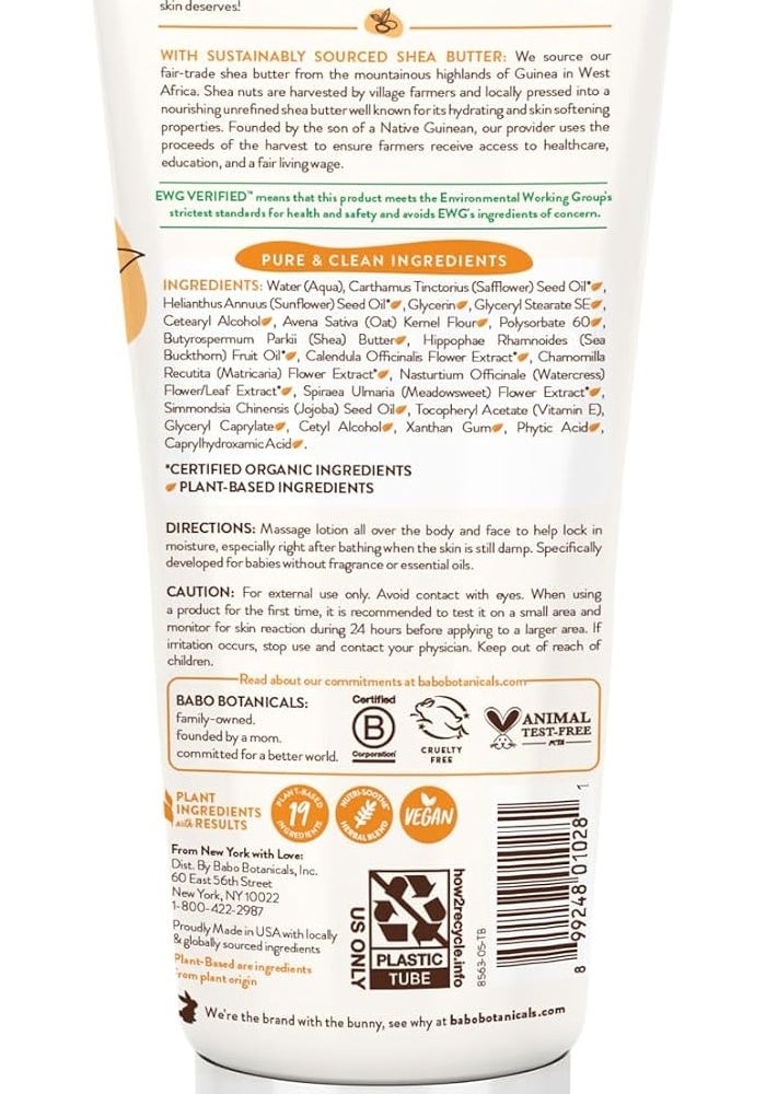 Babo Botanicals Sensitive Baby Fragrance-Free Hydrating Lotion - Image 3