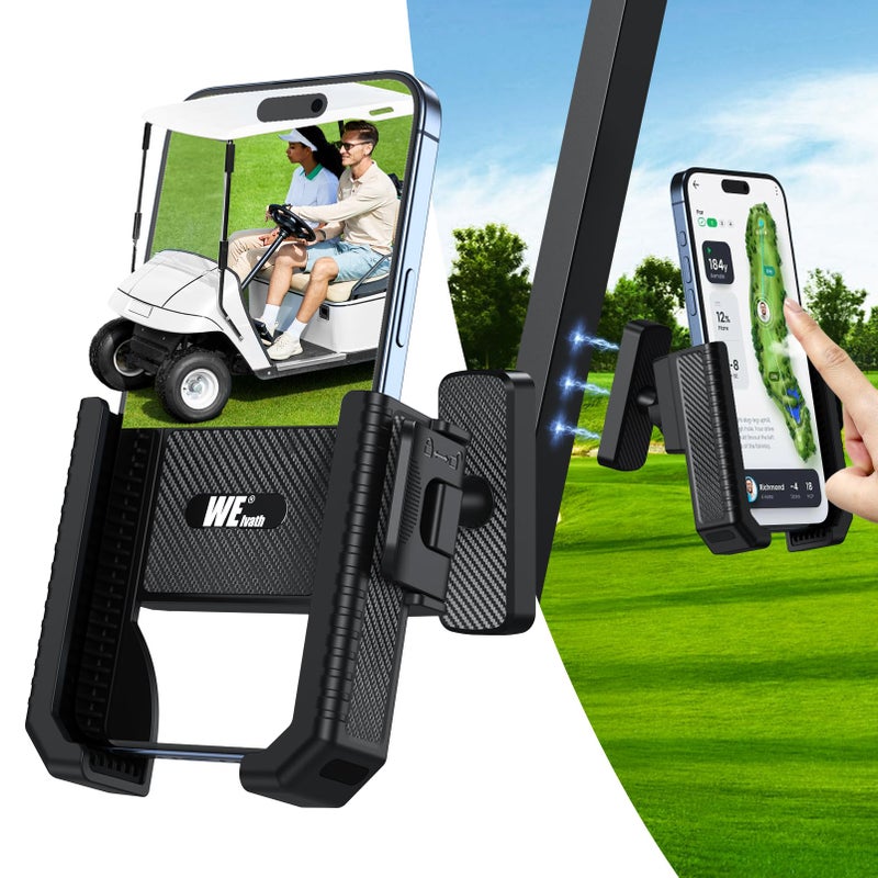 welvath Magnetic Golf Cart Phone Holder, Rotatable Phone Mount Holder Compatible with iPhone/Galaxy/Smartphones, Golf Cart Accessories for EZGO Club Car Yamaha,Gift for Men Women - Image 1