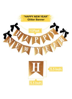 KATCHON KatchOn, Gold Glitter Happy New Year Banner - 10 Feet, No DIY | Happy New Year Sign, Happy New Year Decorations 2025 | New Years Eve Banner, New Years Decorations | New Years Eve Party Supplies 2025  - Image 4
