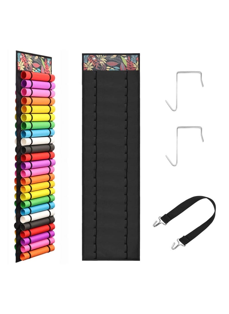 SYOSI Vinyl Storage Organizer, Vinyl Roll Holder with 48 Compartments, Hanging Vinyl Craft Storage Organizer, Black  - Image 1
