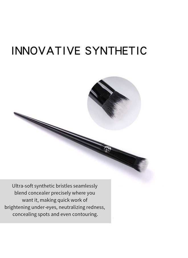 Energy - Precision Concealer Brush Under Eye Nose Contour Foundation Brush For Liquid Cream Foundation Powder Eyebrow Concealer Blending Baking Buffing Vegan Premium Synthetic Makeup Brush Black - Image 1