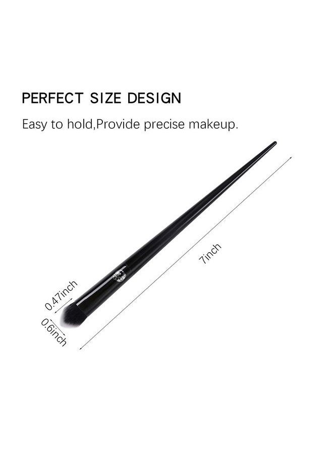 Energy - Precision Concealer Brush Under Eye Nose Contour Foundation Brush For Liquid Cream Foundation Powder Eyebrow Concealer Blending Baking Buffing Vegan Premium Synthetic Makeup Brush Black - Image 1