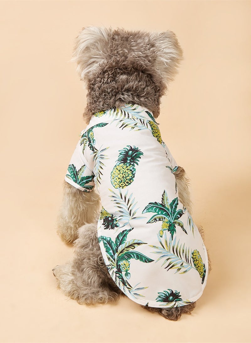 Loquat Squality Pet Dog Clothes Beach Shirts Casual Spring And Summer Clothes Beige - Image 2