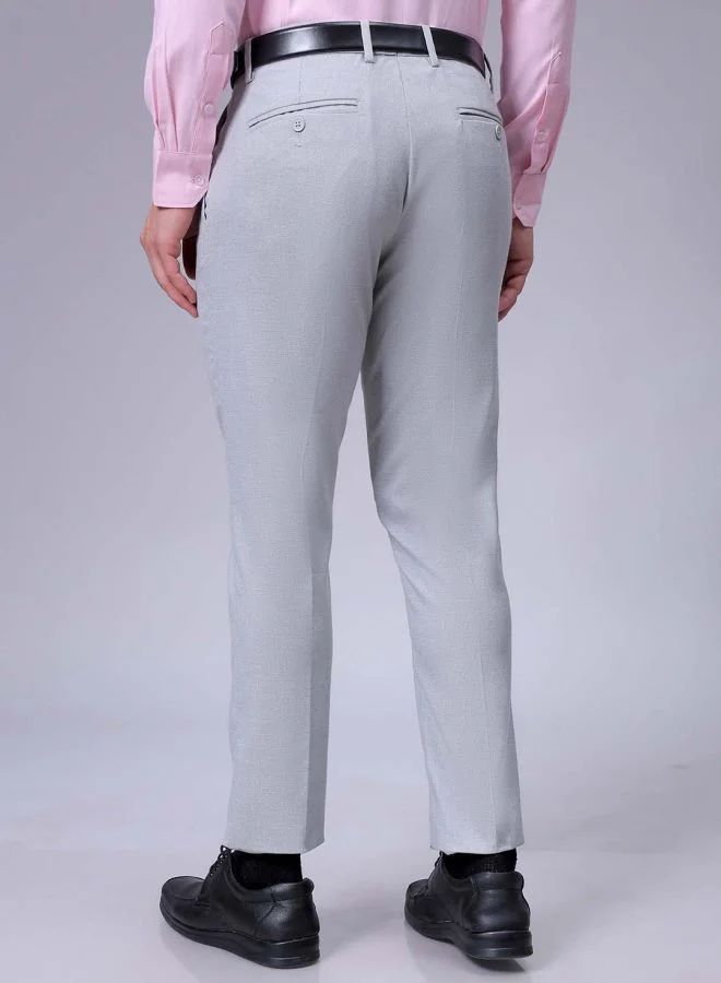 The Indian Garage Co Men Slim Fit Solid Mid-Rise Stretchable Knitted Formal Trousers