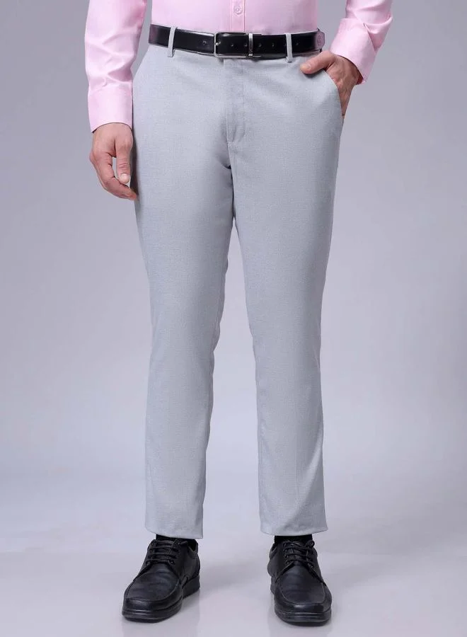 The Indian Garage Co Men Slim Fit Solid Mid-Rise Stretchable Knitted Formal Trousers