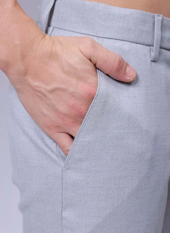 The Indian Garage Co Men Slim Fit Solid Mid-Rise Stretchable Knitted Formal Trousers