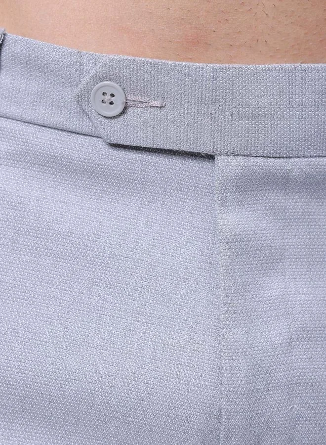 The Indian Garage Co Men Slim Fit Solid Mid-Rise Stretchable Knitted Formal Trousers