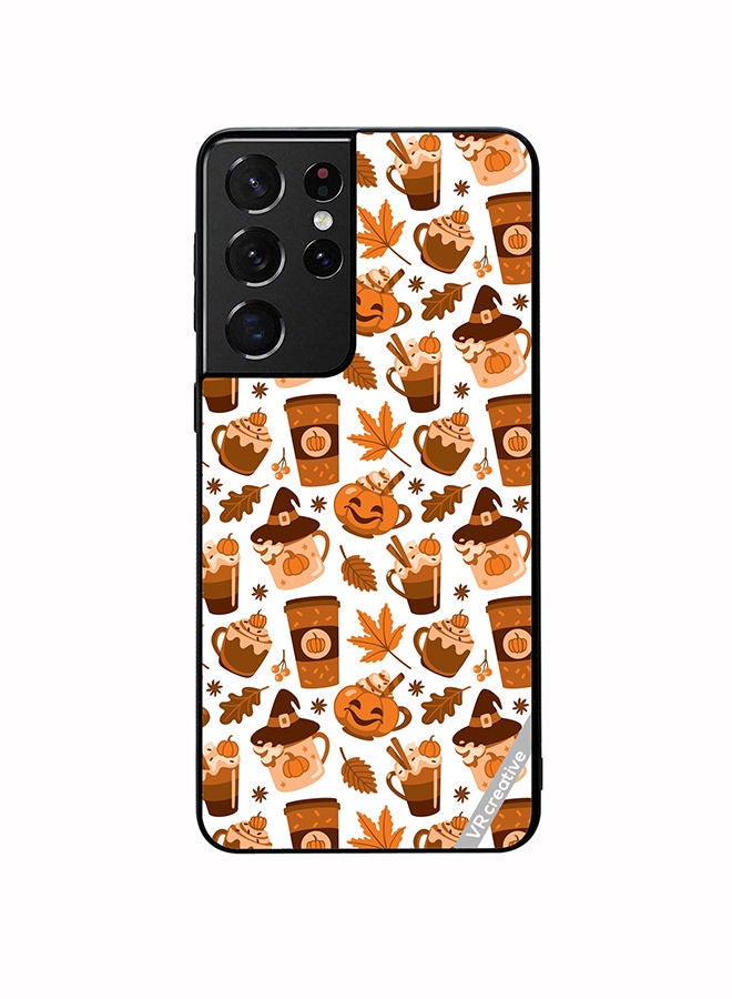 VR CREATIVE Protective Case Cover For Samsung Galaxy S21 Ultra 5G Coffee Of Different Type Cozy Print Autumn Mood Design Multicolour - Image 1