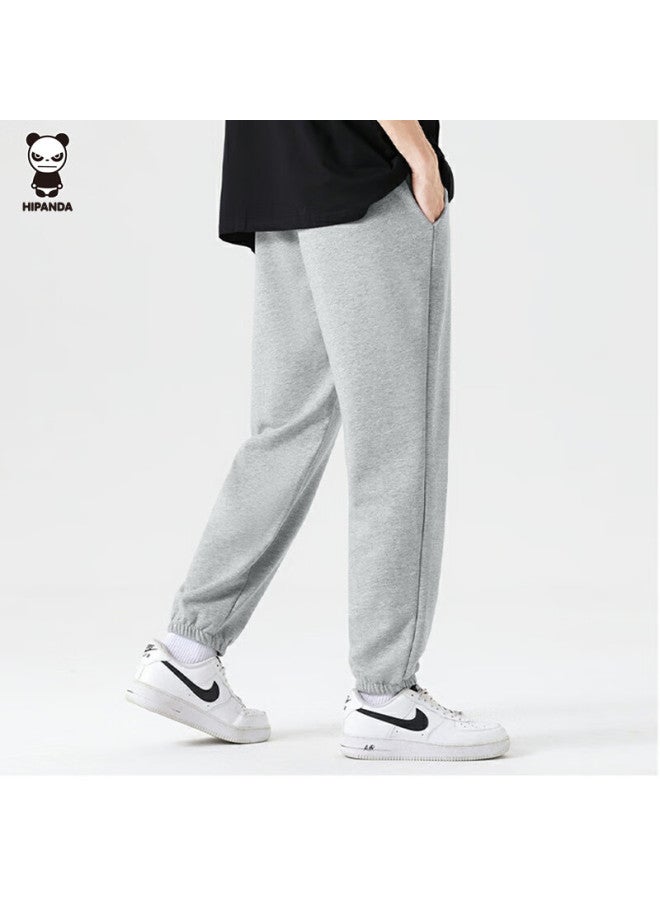 Hipanda Casual Pants For Men, Summer Loose-fit Joggers, Fashionable American Trendy Brand Sweatpants, Men's Gray, Size L - Image 4